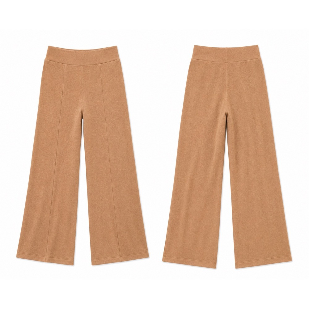 NWT Express Camel Knit Wide Leg Pants Medium Chic Soft Pull‎ On Style - Picture 4 of 4